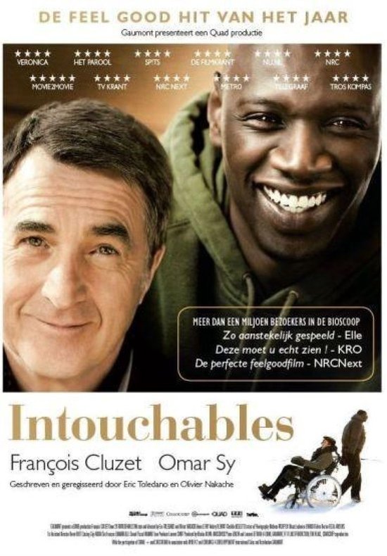Intouchables dvd, hoes voorkant met François Cluzet en Omar Sy