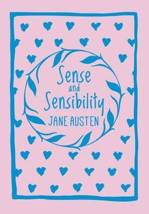Sense and Sensibility, Jane Austen, roze omslag met blauwe hartjes, tweedehands