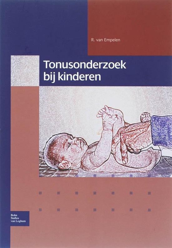 Tonusonderzoek bij kinderen, R. van Empelen, boekomslag voorkant met een tekening van een baby, tweedehands