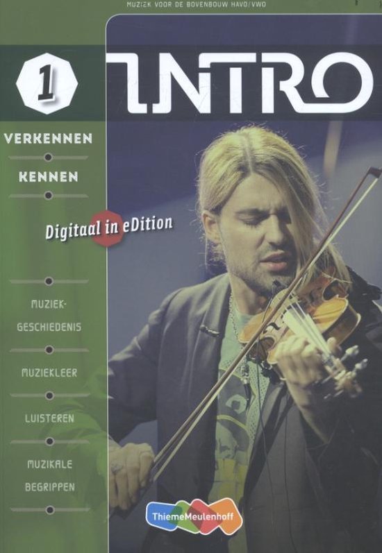 Intro 1, Joost Overmars, muziek voor de bovenbouw havo/vwo, groene omslag met een man die viool speelt, tweedehands