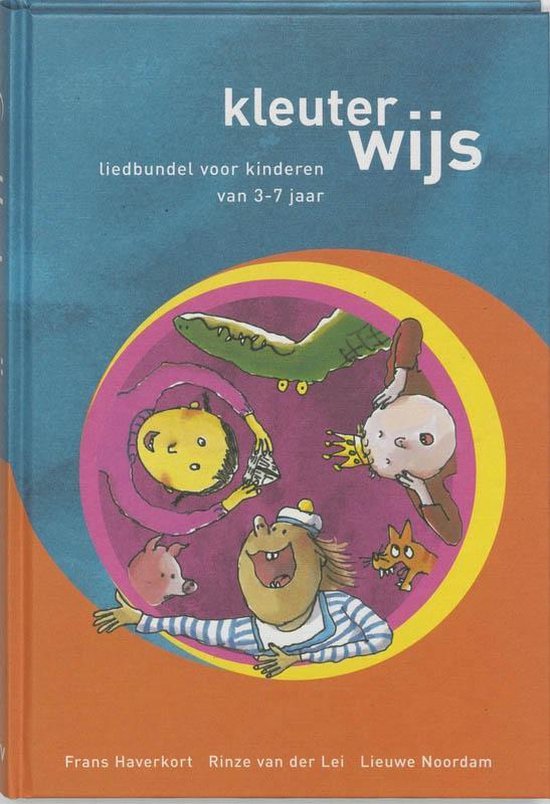 Kleuterwijs liedbundel voor kinderen van 3 tot 7 jaar, Haverkort, Van der Lei en Noordam, omslag met kinderen, tweedehands