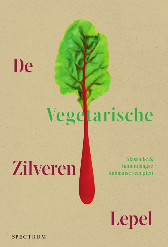 De vegetarische Zilveren Lepel, Spectrum kraftkleurige boekomslag voorkant met snijbiet, tweedehands