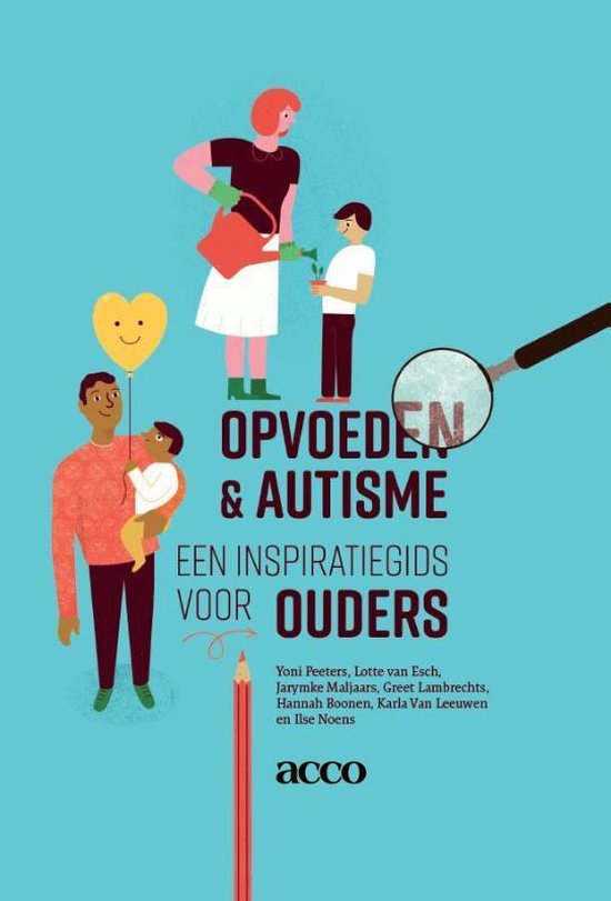 Opvoeden en autisme, een inspiratiegids voor ouders, Yoni Peeters, lichtblauwe getekende omslag, tweedehands