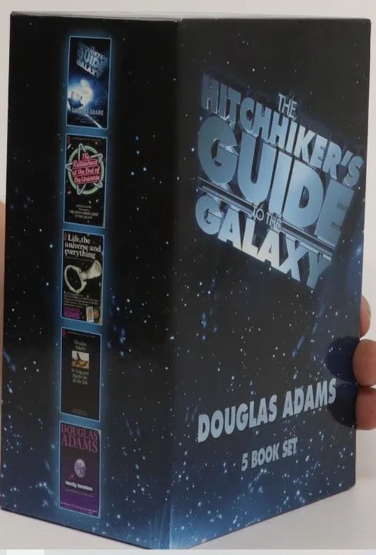 The Hitchhiker's Guide to the Galaxy, Douglas Adams, boxset met vijf delen, tweedehands