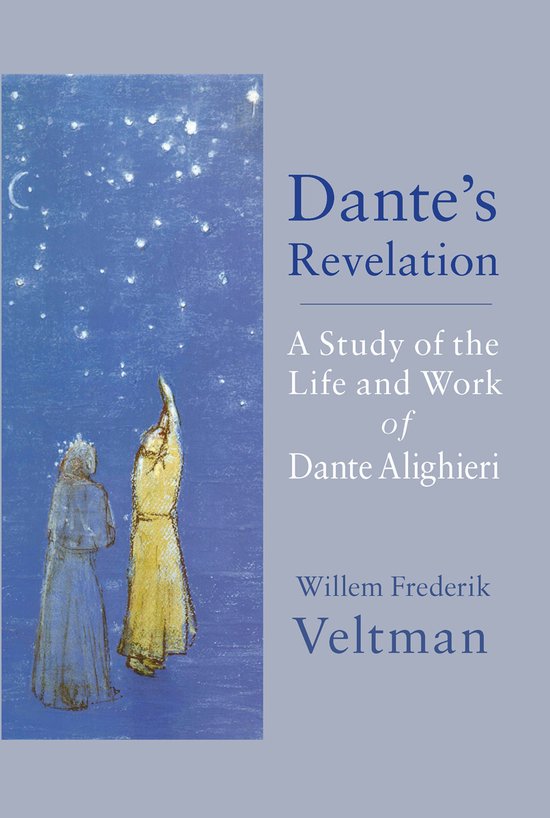 Dante's Revelation, Willem Frederik Veltman, grijsblauwe omslag met twee figuren onder een sterrenhemel, tweedehands