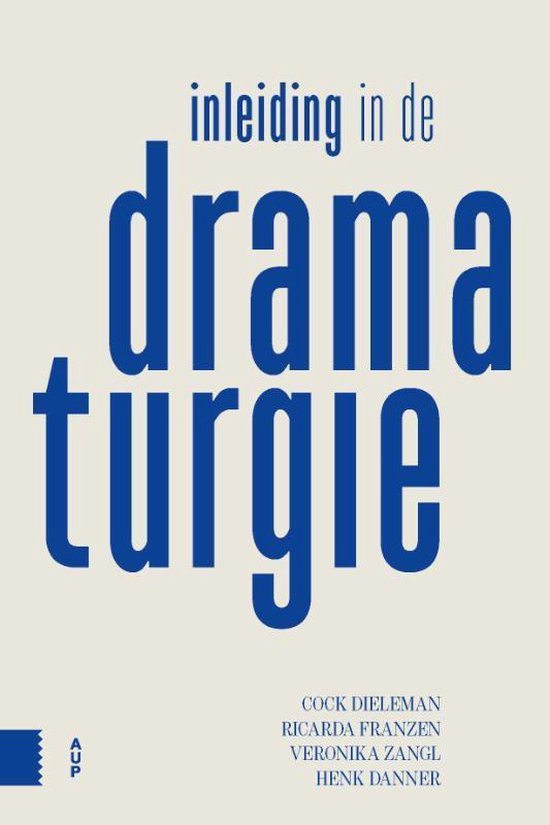 Inleiding in de dramaturgie, Cock Dieleman, boekomslag voorkant met de titel in blauwe letters, tweedehands