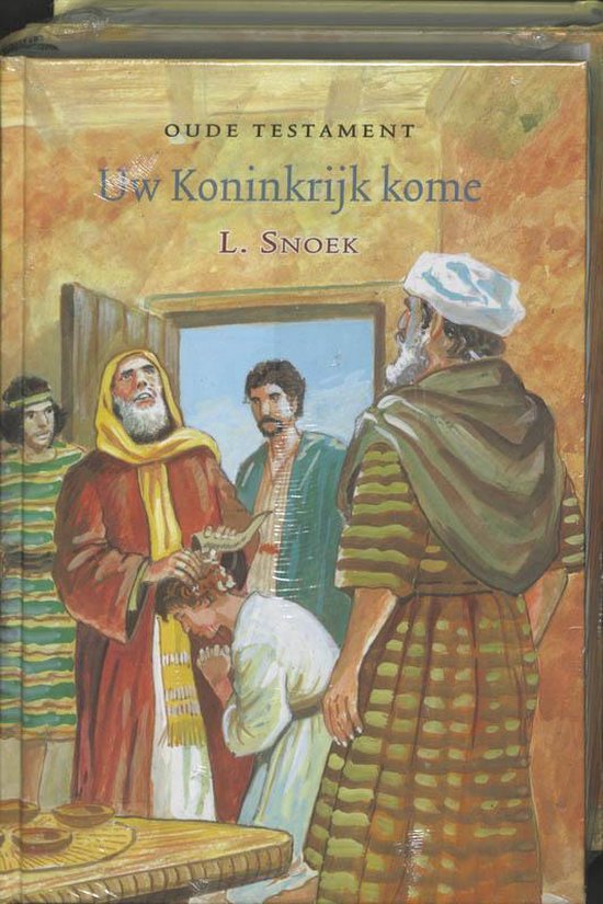 Uw Koninkrijk kome Oude Testament, L. Snoek, boekomslag voorkant met geschilderde bijbelse scene, tweedehands