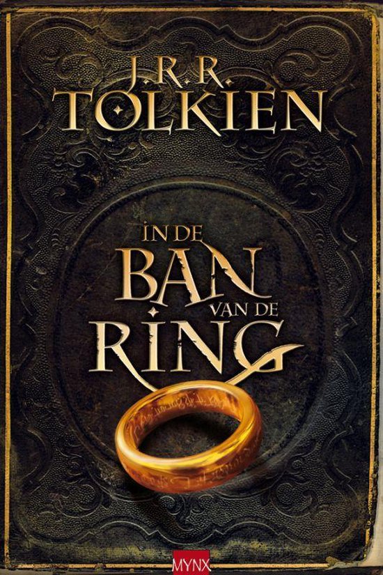 In de ban van de ring, J.R.R. Tolkien, donkere omslag met een gouden ring, tweedehands