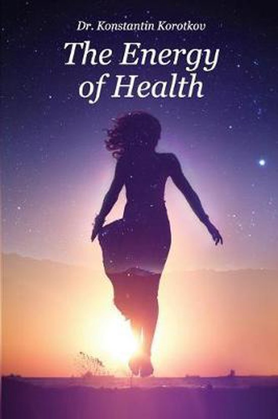 The Energy of Health, Konstantin Korotkov, paarse omslag met een springende vrouw in silhouet, tweedehands
