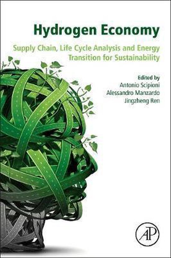 Hydrogen Economy, Antonio Scipioni e.a., witte omslag met een hoofd van groene linten, tweedehands