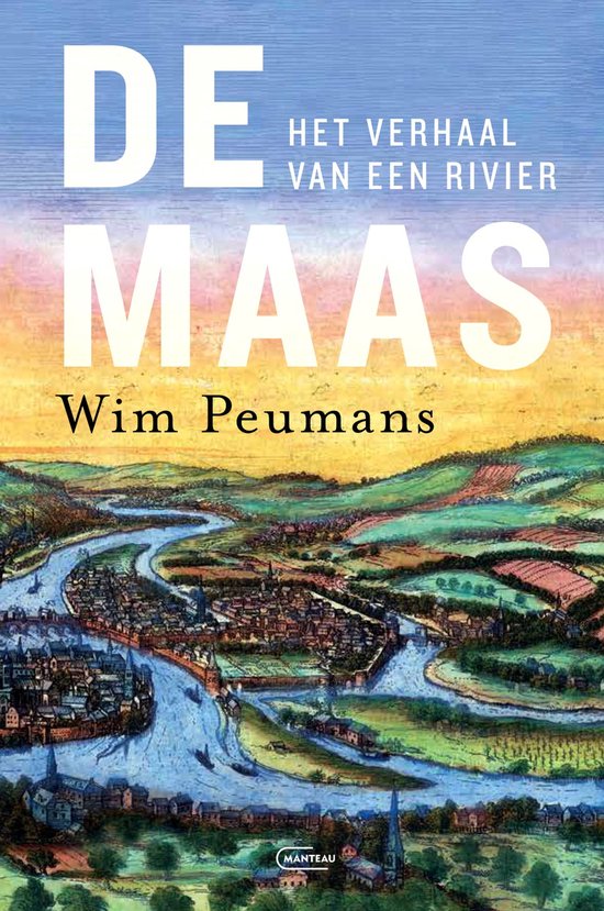 De Maas, het verhaal van een rivier, Wim Peumans, boekomslag voorkant met een oude prent van een rivier, tweedehands