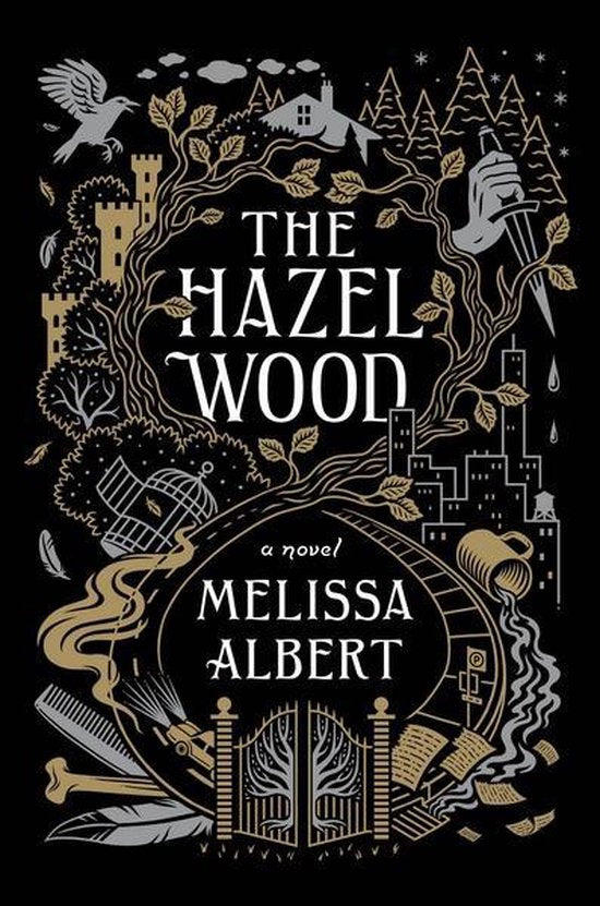The Hazel Wood, Melissa Albert, Engelstalige roman, zwarte omslag met gouden sprookjestekeningen, tweedehands