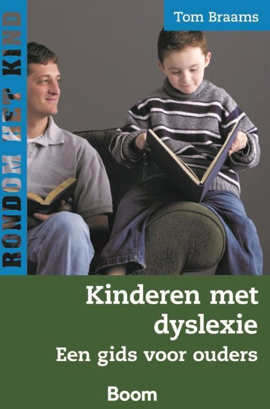 Kinderen met dyslexie, Een gids voor ouders, Tom Braams, omslag met een man en een jongen die lezen, tweedehands
