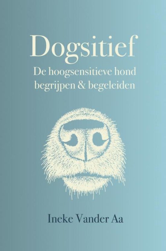 Dogsitief, Ineke Vander Aa, blauwe boekomslag voorkant met een gestileerde hondenkop, tweedehands