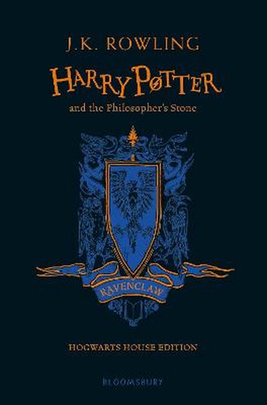 Harry Potter and the Philosopher's Stone Ravenclaw Edition, J.K. Rowling, boekomslag met het Ravenclaw-wapen, tweedehands