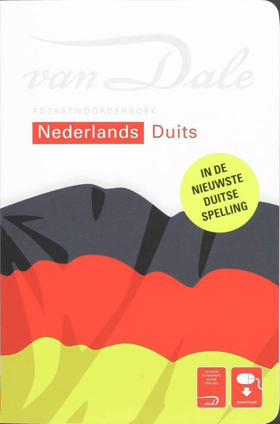 Van Dale pocketwoordenboek Nederlands-Duits, witte omslag met de Duitse vlag, tweedehands