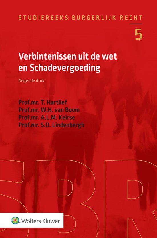 Verbintenissen uit de wet en Schadevergoeding, T. Hartlief, rode boekomslag voorkant, tweedehands