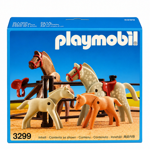 Paarden en Veulens met Hekwerk - 3299 (Nieuw)