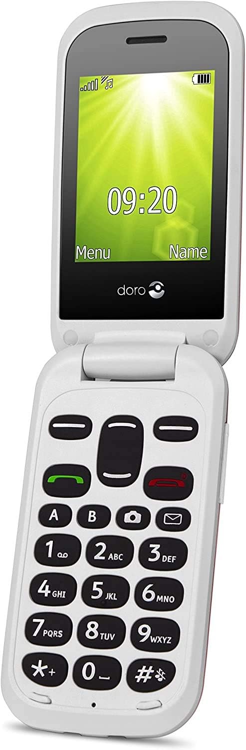 Doro-2404 Klaptelefoon met Groot Toetsenbord en Dual SIM - Rood-tweedehands