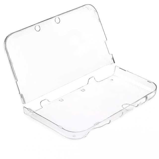 Crystal case voor New Nintendo 3DS XL, doorzichtig, opengeklapt schuin van voren