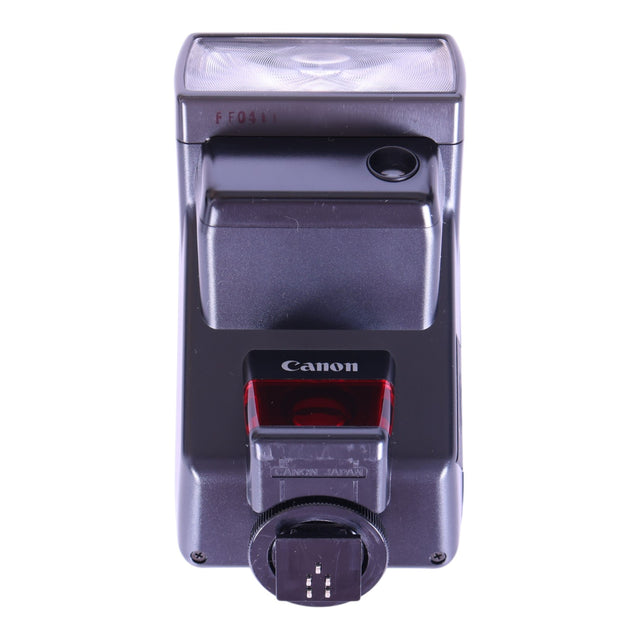 Canon Speedlite 300EZ flitser, donkergrijs, flitser van voren met flitskop en rood AF-hulplicht, tweedehands