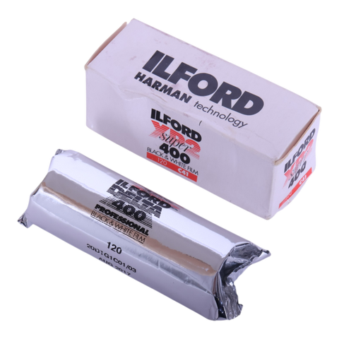 Ilford XP2 Super 400 zwart-wit rolfilm 120, doosje met folierol, tweedehands