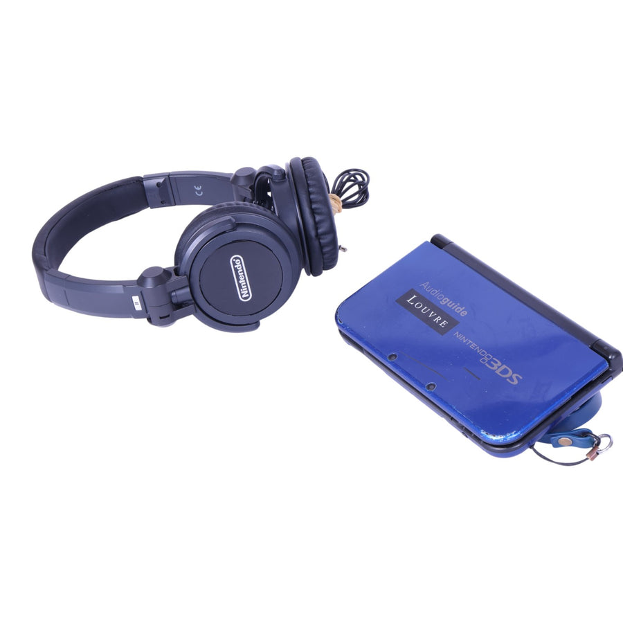 New 3DS XL - Louvre Audioguide Blauw met Hoofdtelefoon en Draagriem