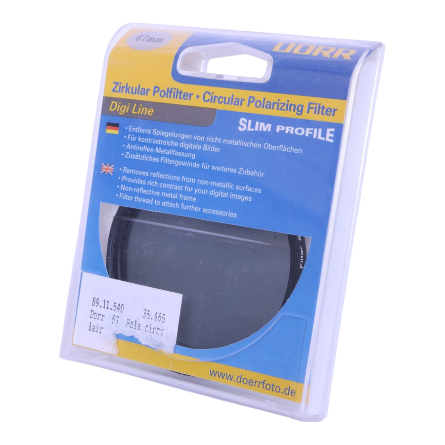 Dörr Digi Line CPL filter 67mm slim profile, blisterverpakking voorkant, nieuw in verpakking