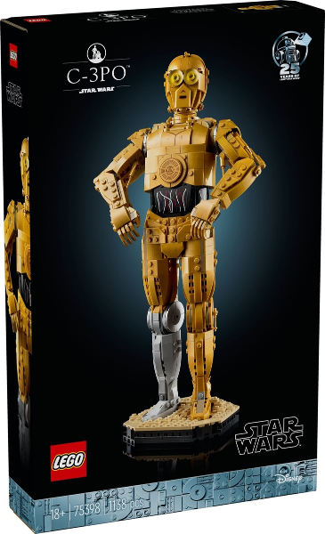 LEGO Star Wars C-3PO 75398, doos voorkant met de gouden droid
