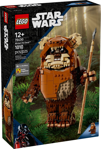 LEGO Star Wars Wicket the Ewok 75430, doos voorkant met de gebouwde Wicket-figuur