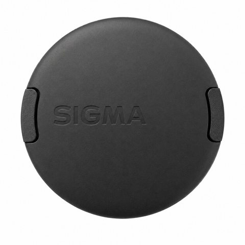 Sigma lensdop 58mm, mat zwart met ingeperst Sigma-logo en klemmen aan de zijkant, voorkant
