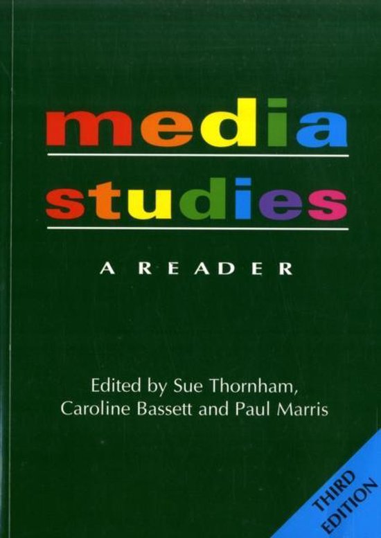 Media Studies, A Reader, Sue Thornham, Third Edition, groene omslag met veelkleurige letters, tweedehands