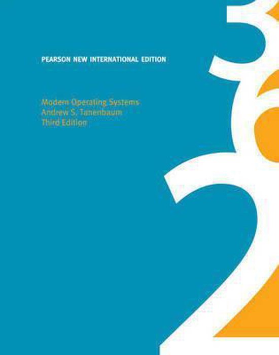 Modern Operating Systems, Andrew S. Tanenbaum, Third Edition, blauwe omslag met witte en oranje vormen, tweedehands