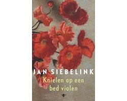 Knielen op een bed violen, Jan Siebelink, omslag met rode bloemen, tweedehands
