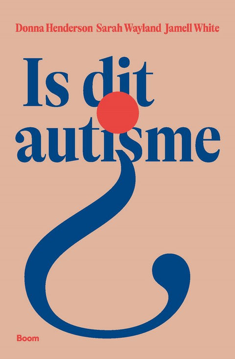 Is dit autisme?, Donna Henderson, roze omslag met blauwe letters, een grote blauwe krul en een rode stip, tweedehands