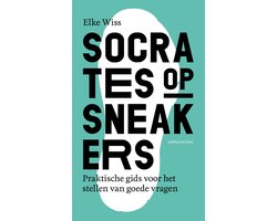 Socrates op sneakers, Elke Wiss, Ambo Anthos groenblauwe boekomslag voorkant met sneakerafdruk, tweedehands