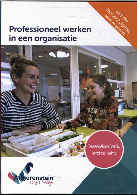 Professioneel werken in een organisatie, Pedagogisch Werk, omslag met een vrouw en een meisje aan tafel, tweedehands