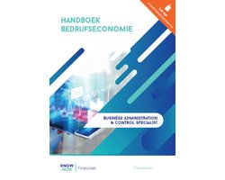 Handboek Bedrijfseconomie, Knowhow Financieel, omslag met blauwe diagonale strepen en grafieken, tweedehands