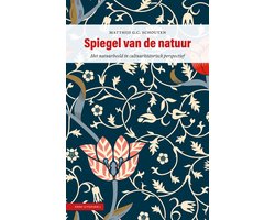Spiegel van de natuur, Matthijs G.C. Schouten, donkerblauwe omslag met een patroon van bloemen en ranken, tweedehands