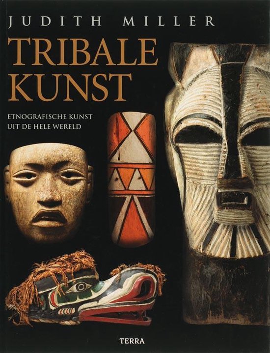 Tribale kunst, Judith Miller, zwarte omslag met houten maskers, tweedehands