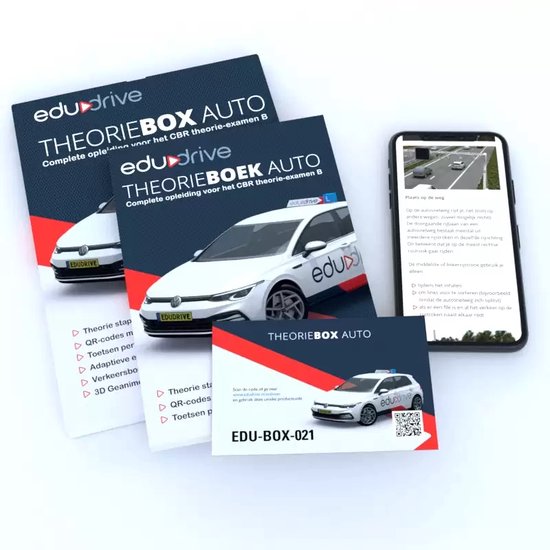 Edudrive Theoriebox B 2023 Auto Theorieboek + Online CBR Examentraining + Online leren