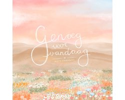 Genoeg voor vandaag, Alette Koornneef, omslag met een roze lucht boven een bloemenveld, tweedehands