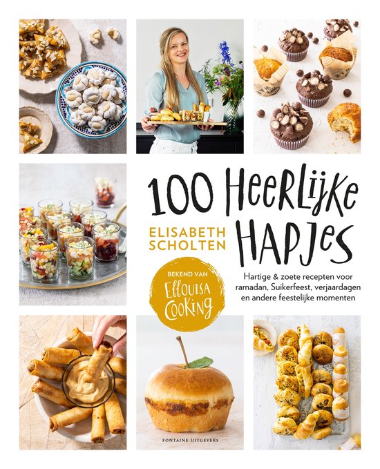 100 heerlijke hapjes, Elisabeth Scholten, boekomslag voorkant, tweedehands