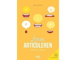 Leren articuleren, Greet Huybrechts, gele omslag met monden en tekstballonnen met klinkers, tweedehands