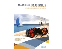 Praktijkgericht onderzoek, Mandy van der Velde, omslag met een verrekijker op een boot en een zeilboot, tweedehands