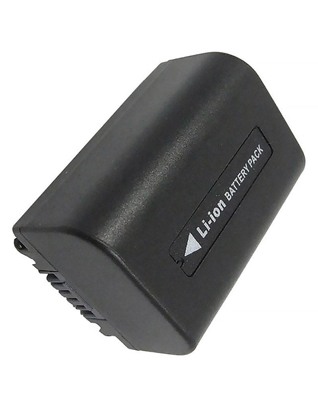 Accu voor Sony NP-FV50, zwarte accu schuin met opdruk Li-ion Battery Pack