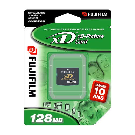 Fujifilm xD-Picture Card 128MB geheugenkaart, zwart, in blisterverpakking, voorkant