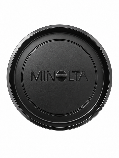 Minolta MC en MD-mount bodydop voor spiegelreflexcamera, zwart, met Minolta logo, tweedehands
