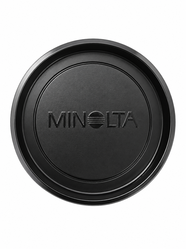 Minolta MC en MD-mount bodydop voor spiegelreflexcamera, zwart, met Minolta logo, tweedehands