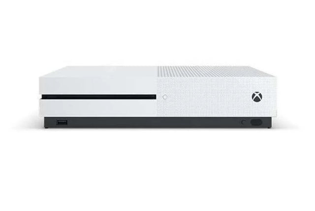 Microsoft Xbox One S console, wit, los zonder controller, voorkant, tweedehands
